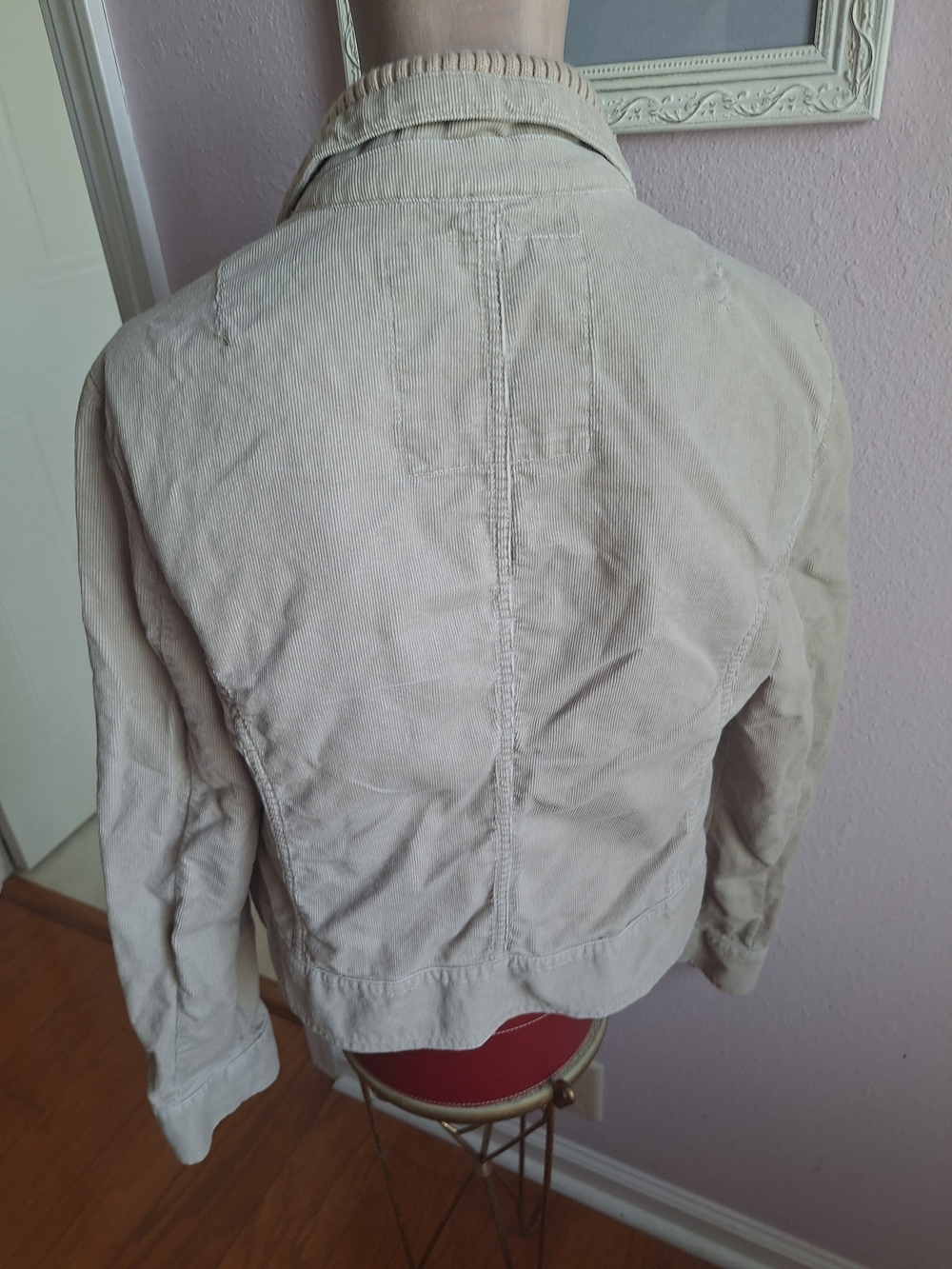 Sonoma Beige Corderoy Jacket with Ribbed Collar - Picture 7 of 12